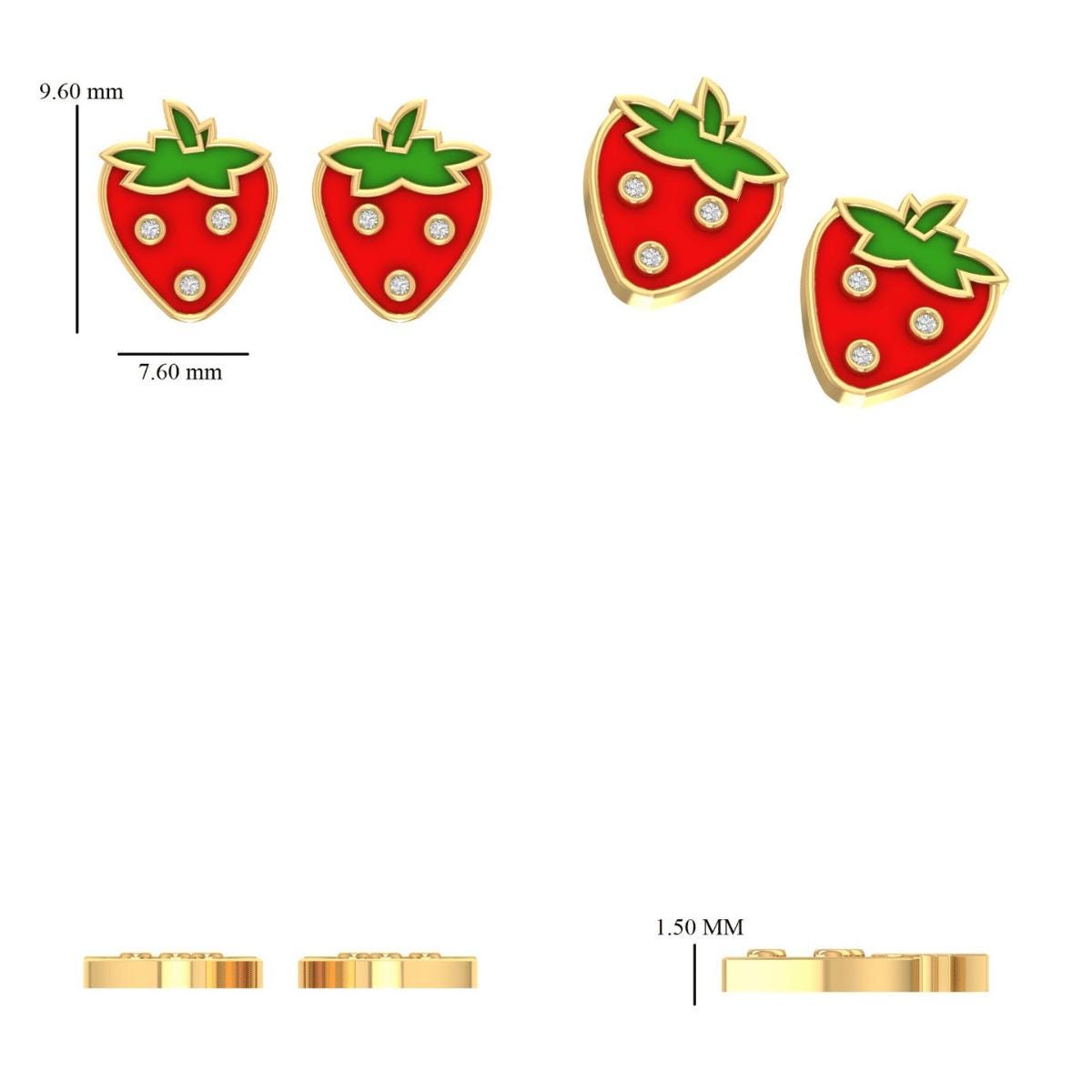 Strawberry Diamond Kids Studs