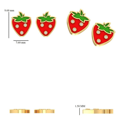 Strawberry Diamond Kids Studs