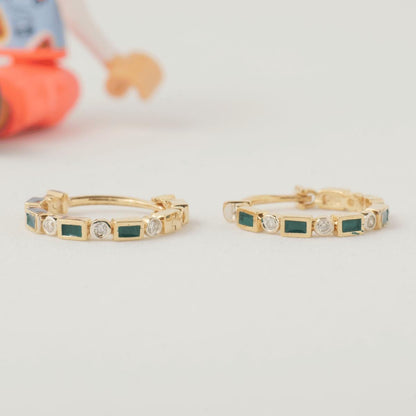 Kids Enamel Diamond Hoops