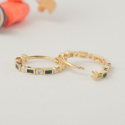Kids Enamel Diamond Hoops