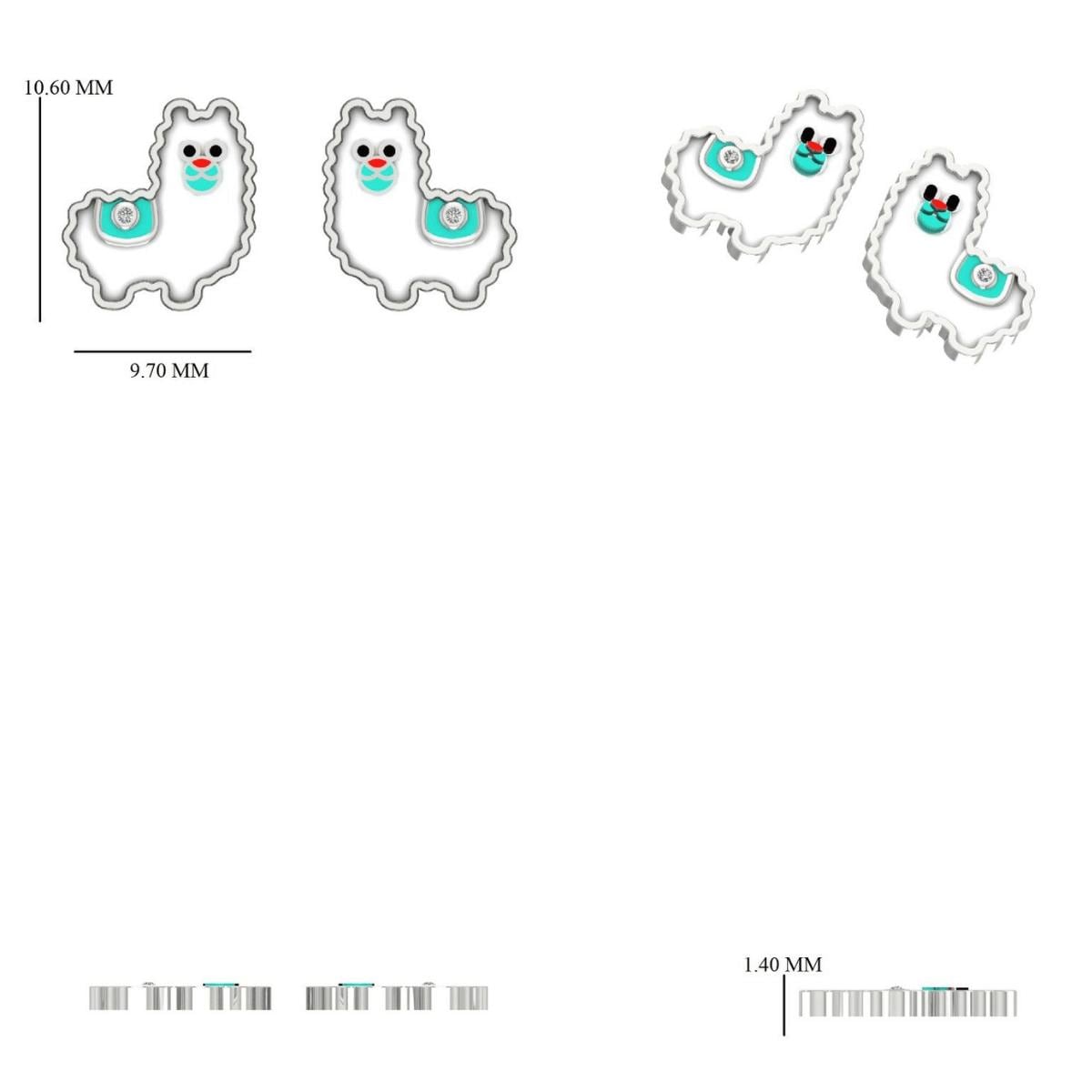 Kids Llama Diamond Earrings