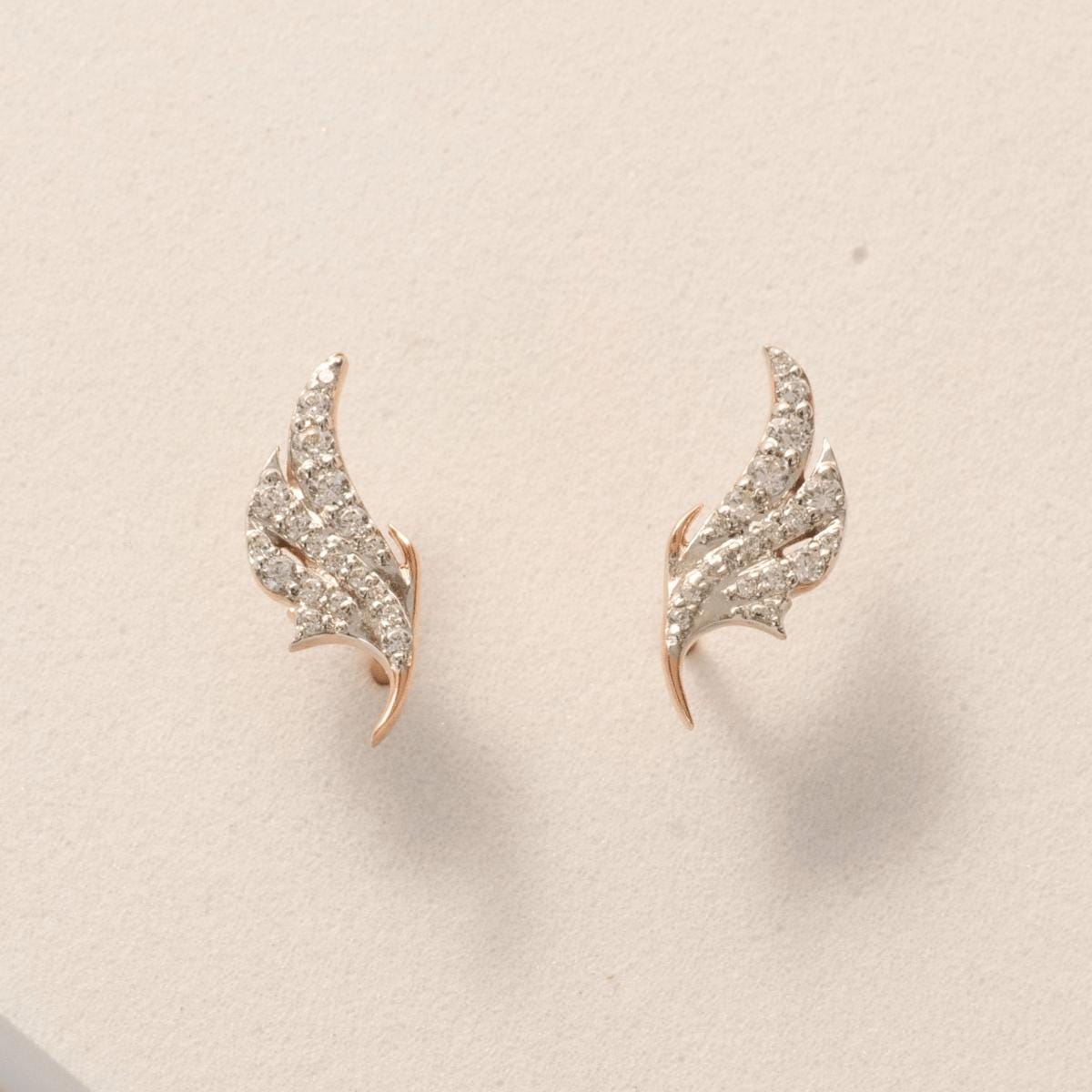 Angel Wing Diamond Stud Earrings
