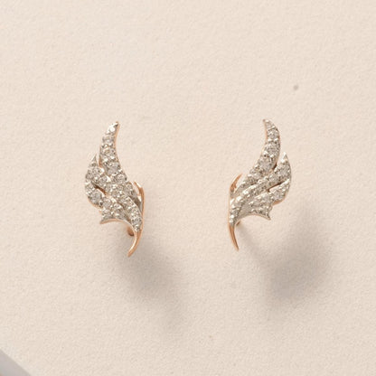 Angel Wing Diamond Stud Earrings