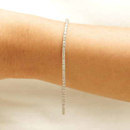 Line Eternity Tennis Natural Diamond Stackable Bracelet