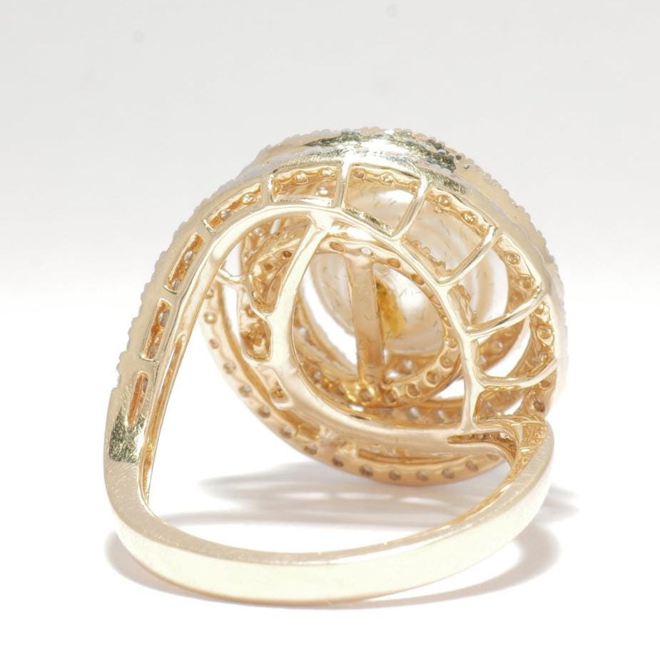 Pearl Spiral Natural Diamond Ring
