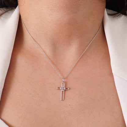 Diamond Cluster Cross Pendant
