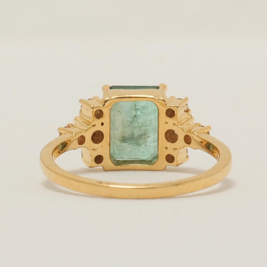 Natural Emerald Diamond Wedding Ring