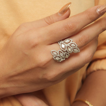 Marquise Diamond Leaf Ring