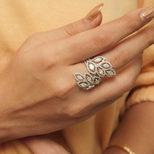 Marquise Diamond Leaf Ring