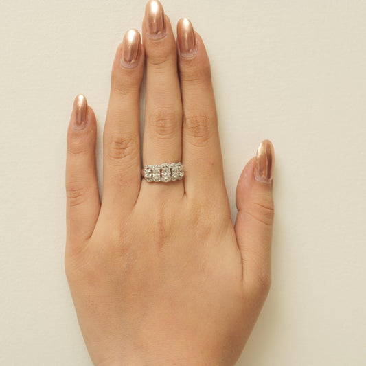 Oval Halo Natural Diamond Band Ring