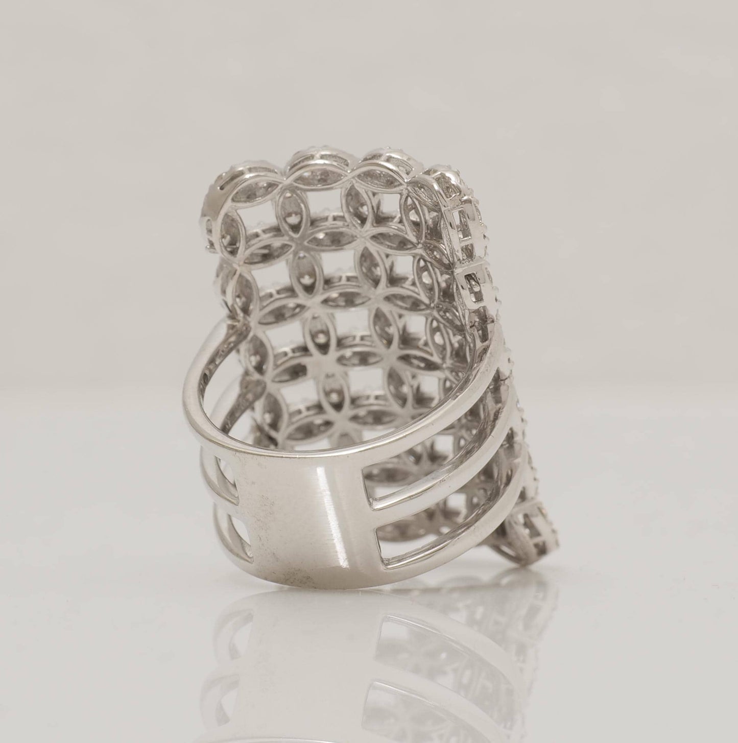 Check Design Wide Cocktail Ring