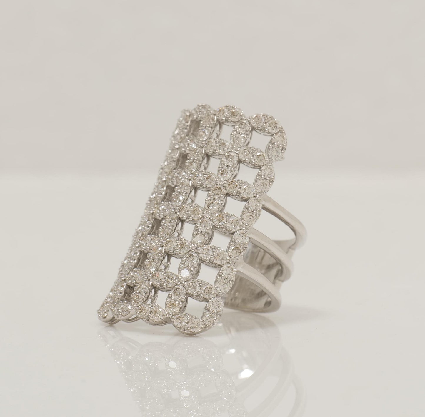Check Design Wide Cocktail Ring