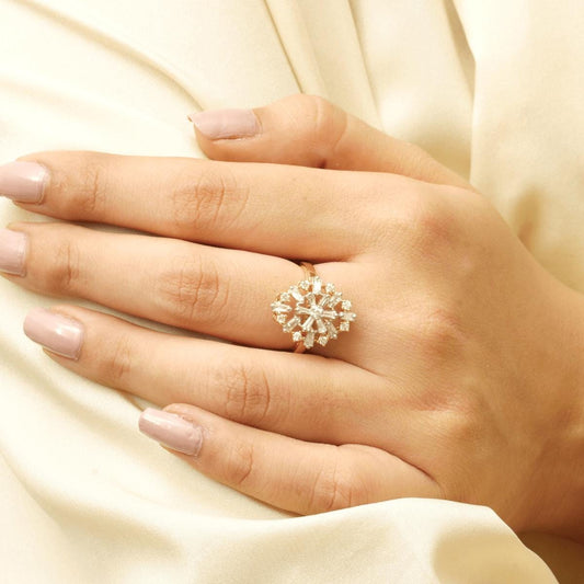 Baguette Starburst Natural Diamond Ring