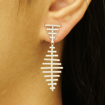 Abstract Dangle Diamond Earrings