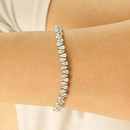 Pear Natural Diamond Stackable Tennis Bracelet