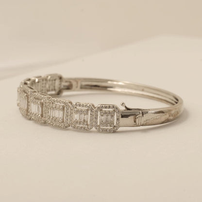 Square Halo Natural Diamond Bridal Bracelet