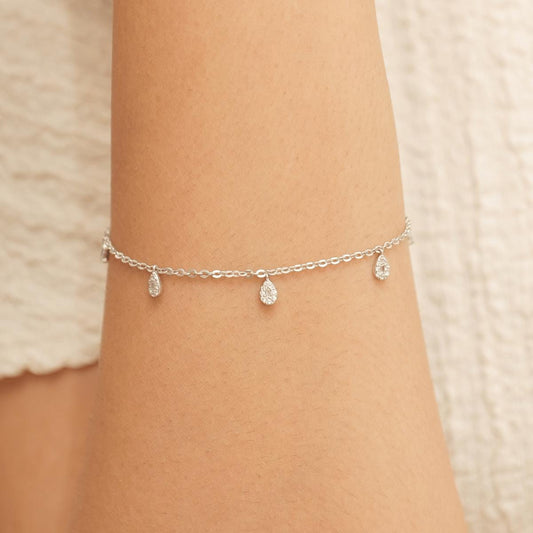 Charm Natural Diamond Minimalist Chain Bracelet