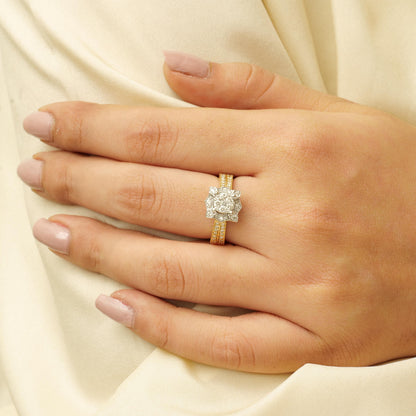 Floral Cluster Natural Diamond Proposal Ring