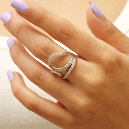 Gold Swirl Diamond Ring