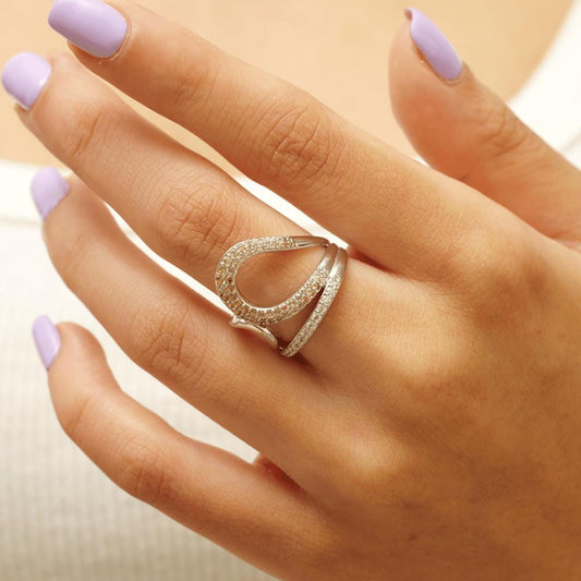 Gold Swirl Diamond Ring