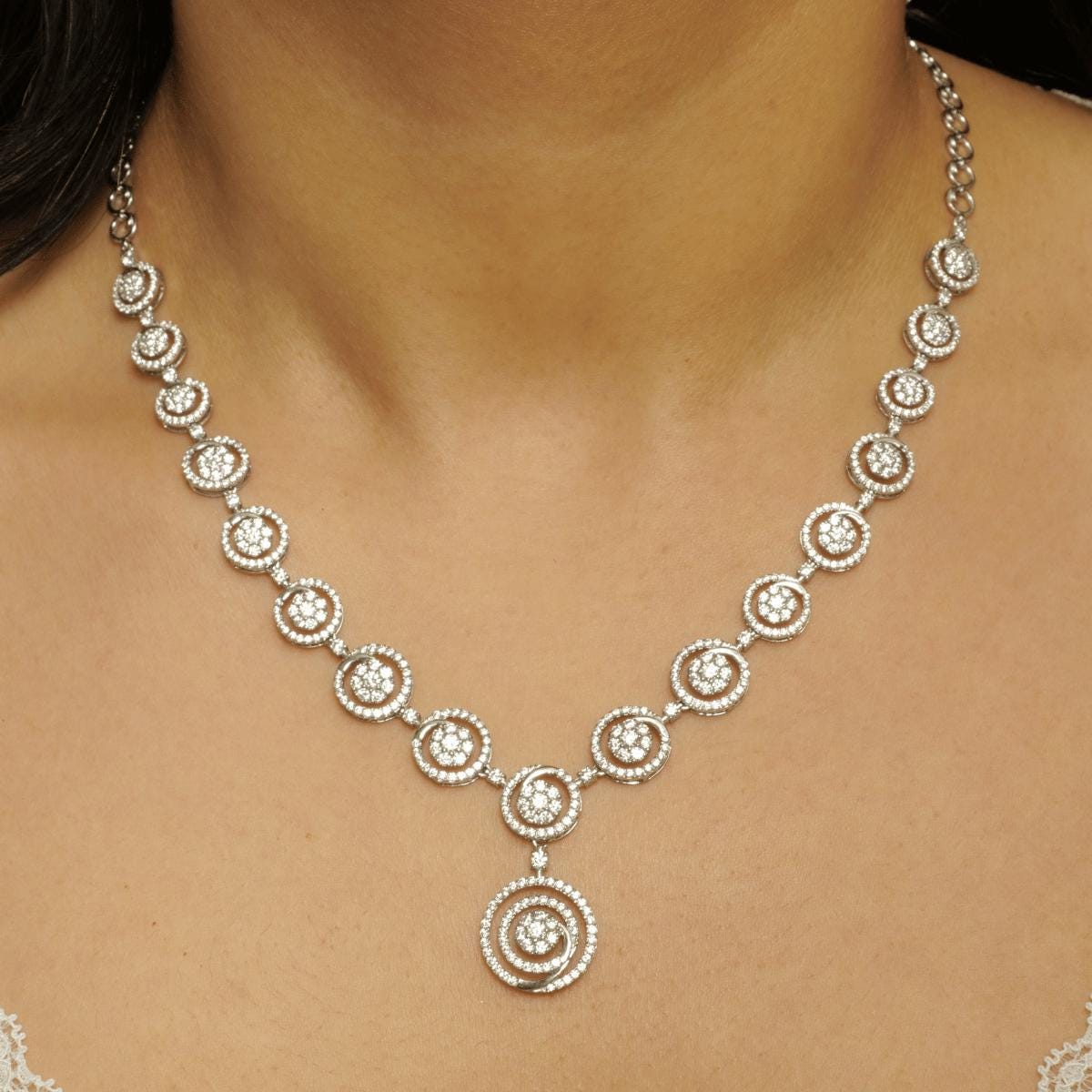 Swirl Diamond Necklace