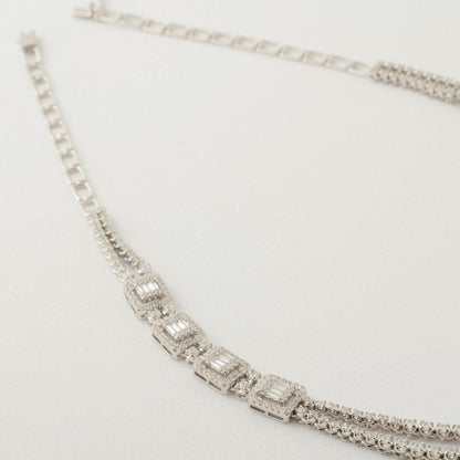 Layered Halo Diamond Necklace