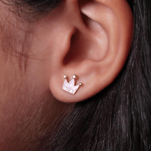 Diamond Crown Kids Earrings