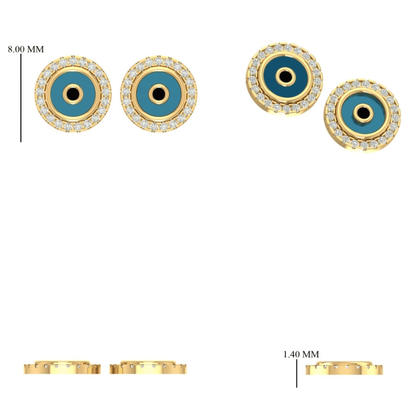 Evil Eye Diamond Kids Earrings