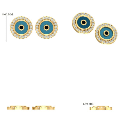 Evil Eye Diamond Kids Earrings