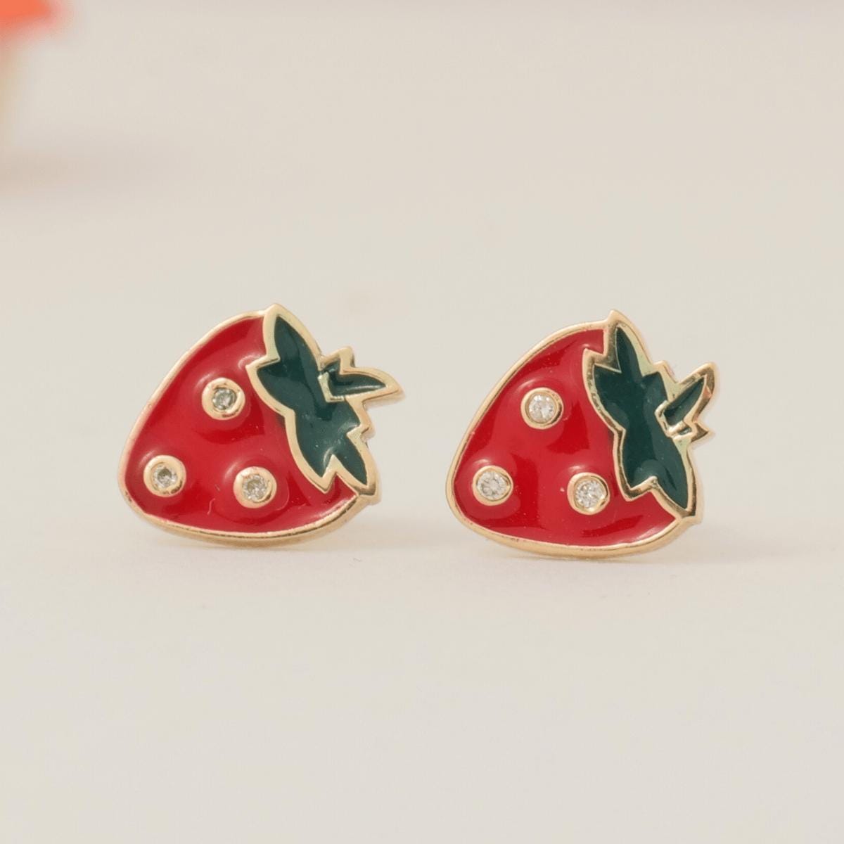 Strawberry Diamond Kids Studs