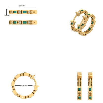 Kids Enamel Diamond Hoops