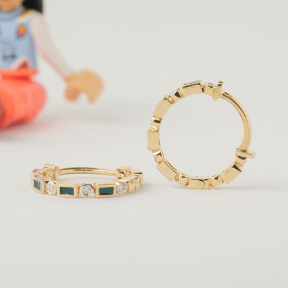 Kids Enamel Diamond Hoops