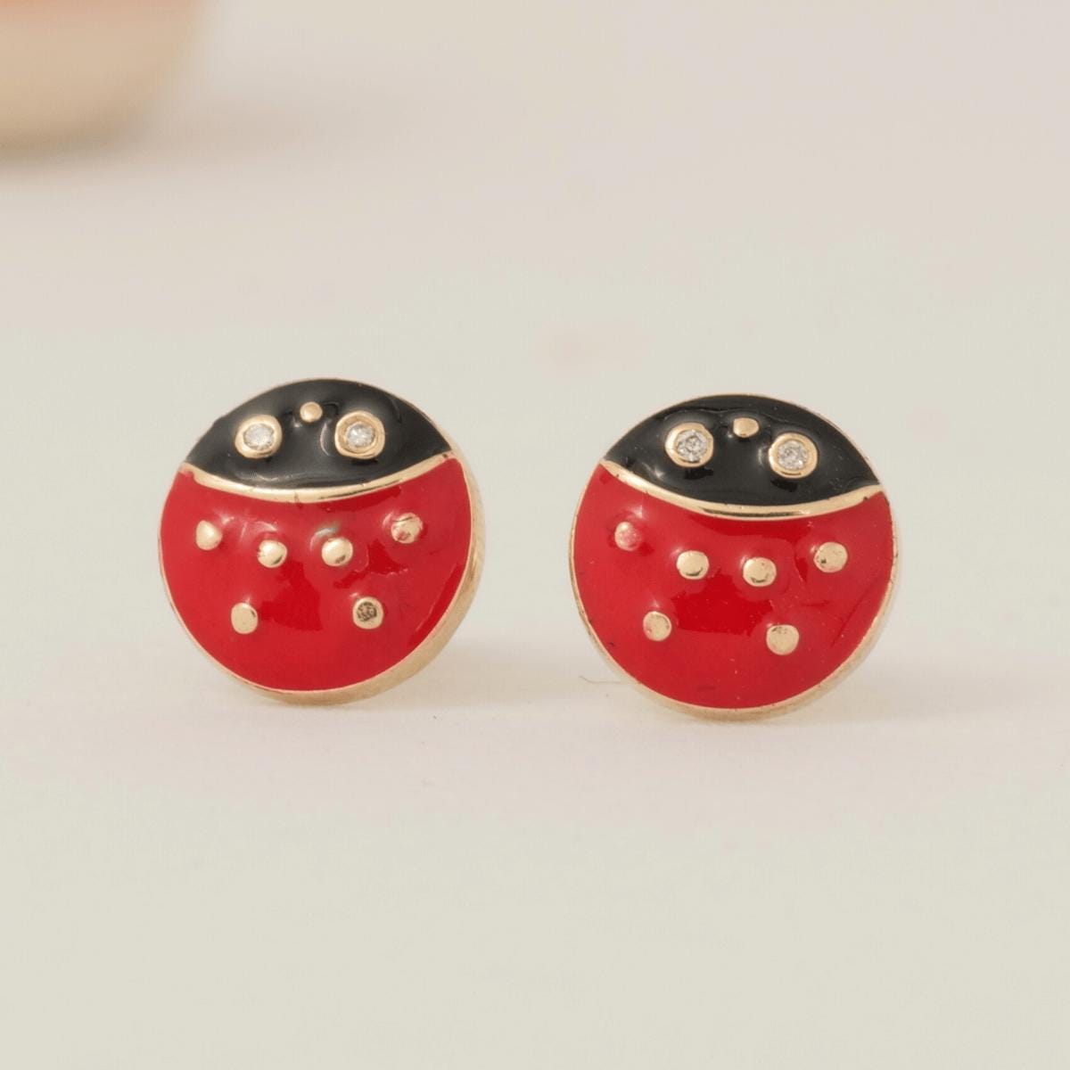 Kids Ladybug  Diamond Earrings