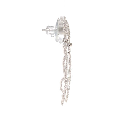 Scrollwork Chandelier Dangle Diamond Earrings