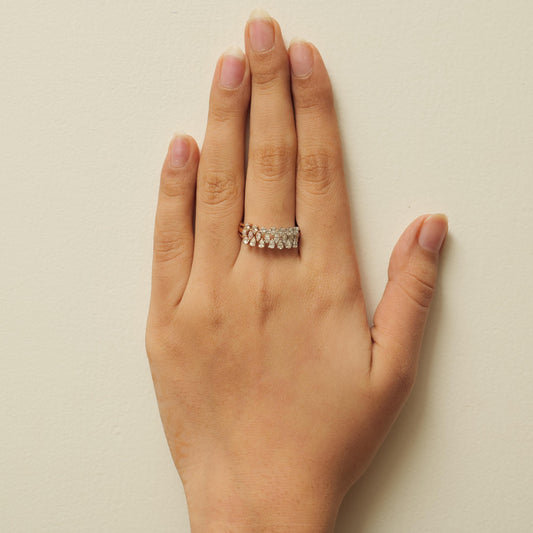 Pear & Marquise Diamond Band Ring