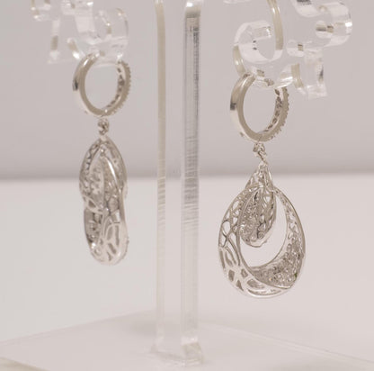 Teardrop Diamond Dangle Earrings