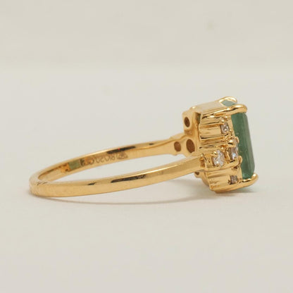 Natural Emerald Diamond Wedding Ring