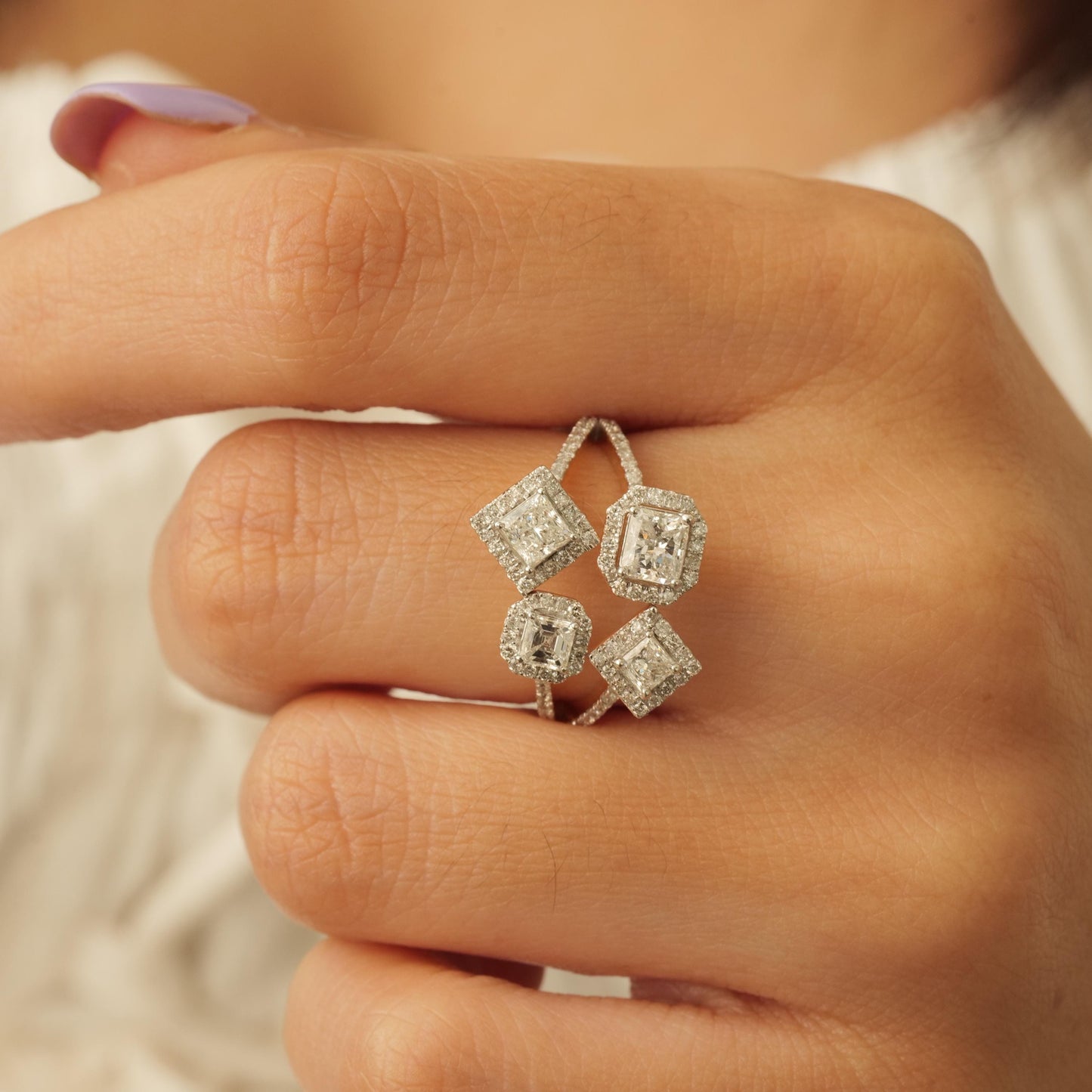 Diamond Open Cuff Ring
