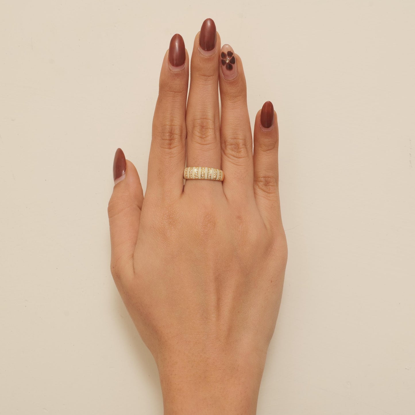 Enamel Diamond Band Ring