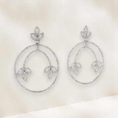 Floral Hoop Dangle Earrings
