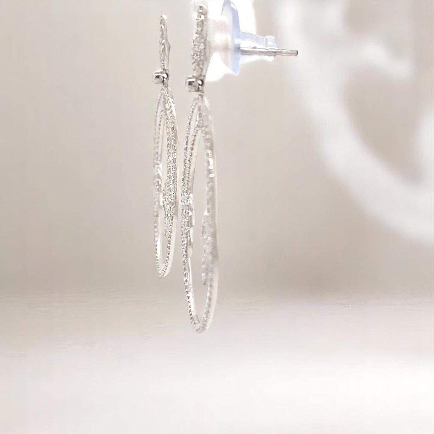 Floral Hoop Dangle Earrings