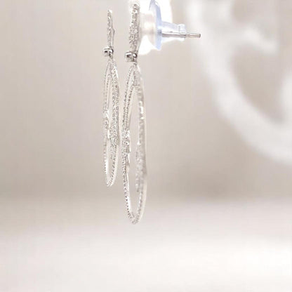 Floral Hoop Dangle Earrings