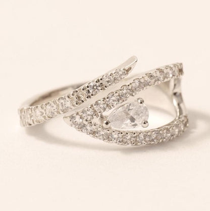 Leaf Pear Diamond Wrap Ring