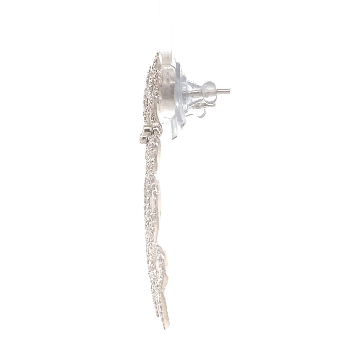 Scrollwork Chandelier Dangle Diamond Earrings