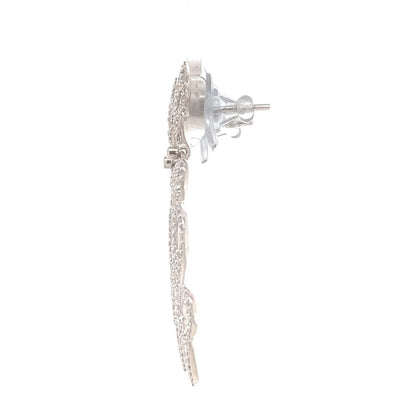 Scrollwork Chandelier Dangle Diamond Earrings