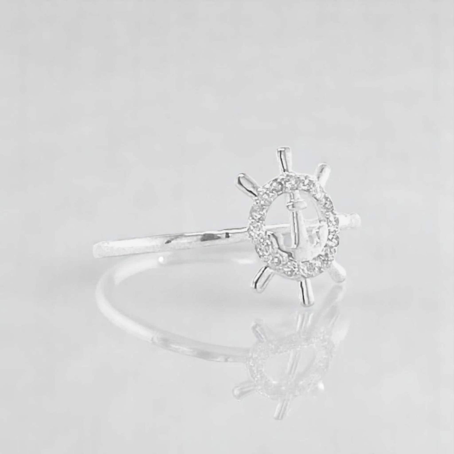 Anchor Wheel Diamond Ring