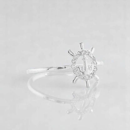 Anchor Wheel Diamond Ring