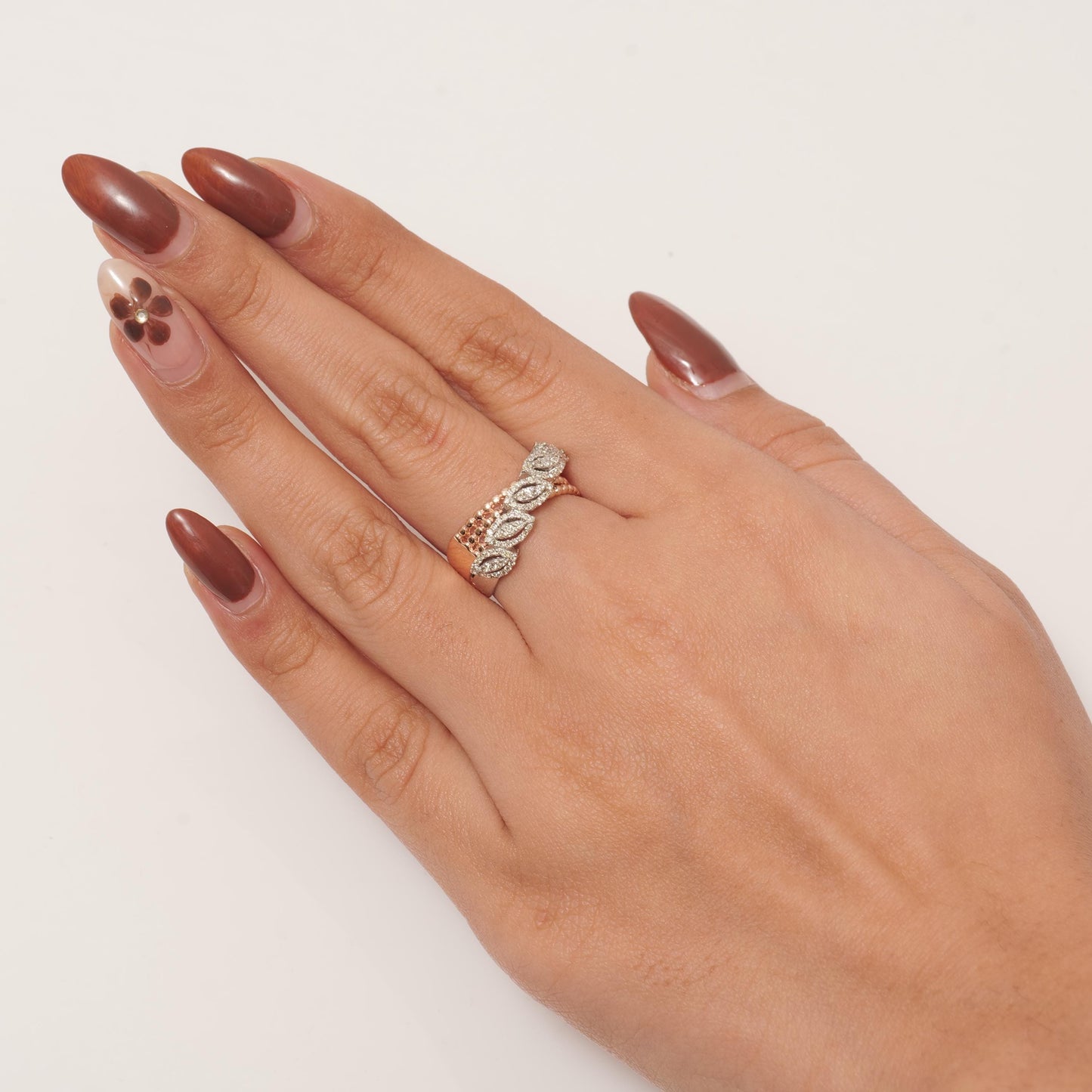 Marquise Leaf Band Ring