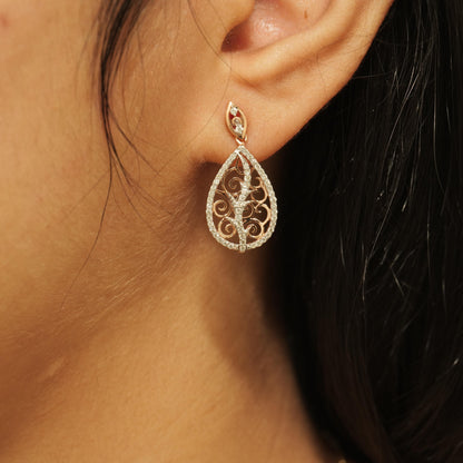 Teardrop Diamond Dangle Earrings