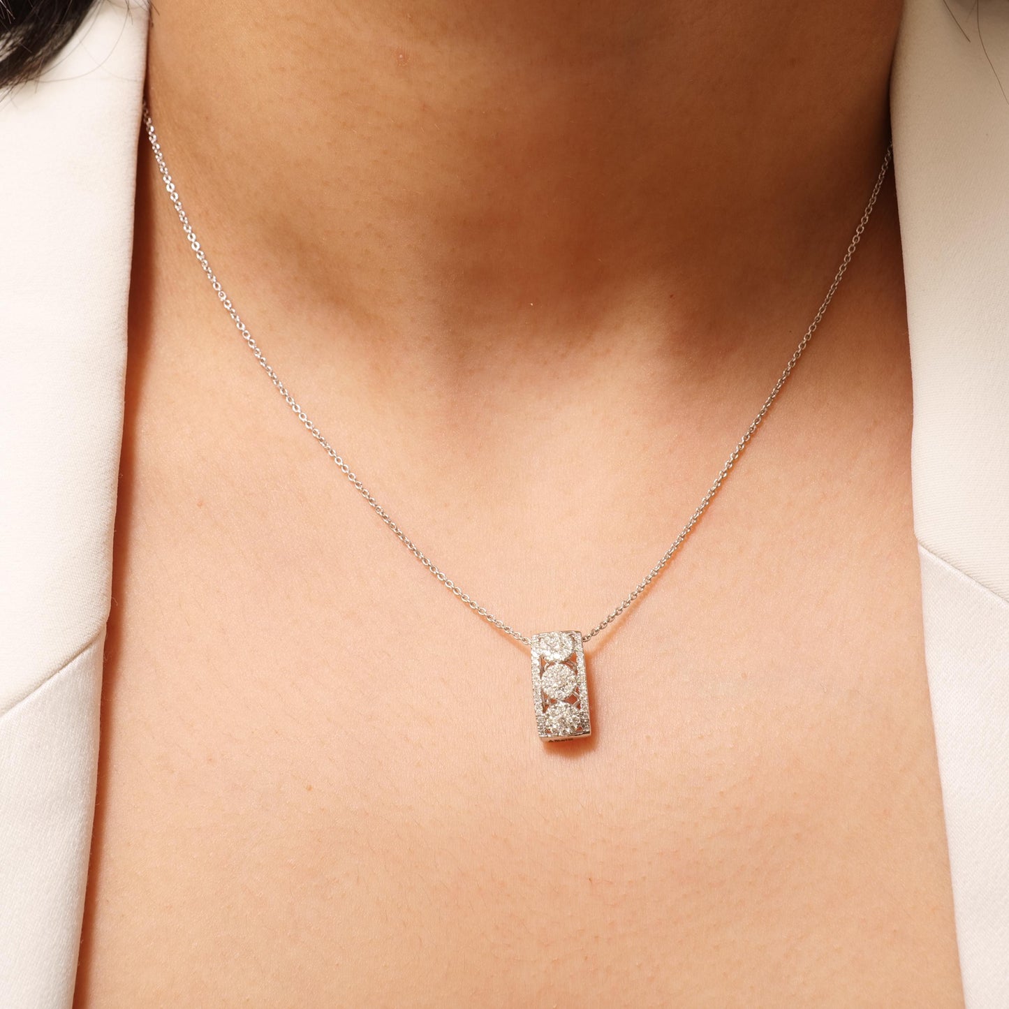 Circle Cluster Natural Diamond Pendant